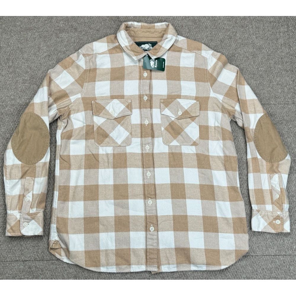 Roots Algonquin‎ Chemise Women's Button Up Long Sleeve Flannel Shirt Size Large